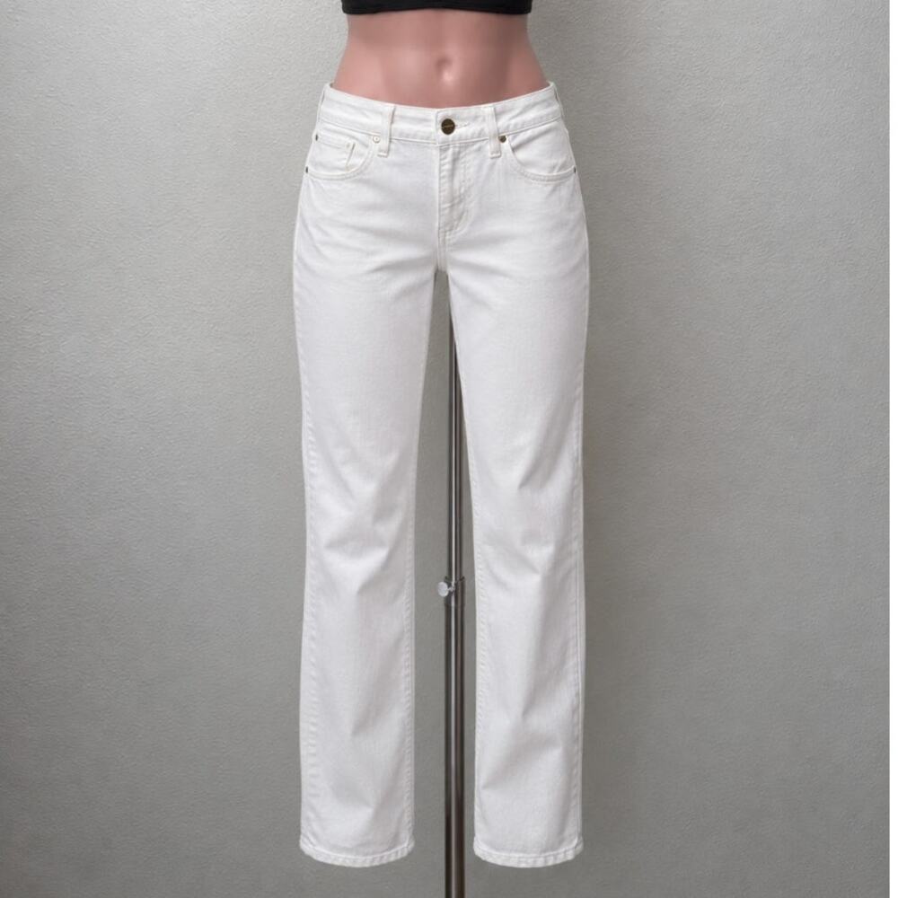 NWT Goldsign The A Jean Ivory Straight Leg Jeans US 32